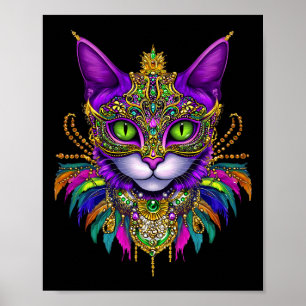 Carnival Costume Mardi Gras Cat Meowdi Gras Manar Poster