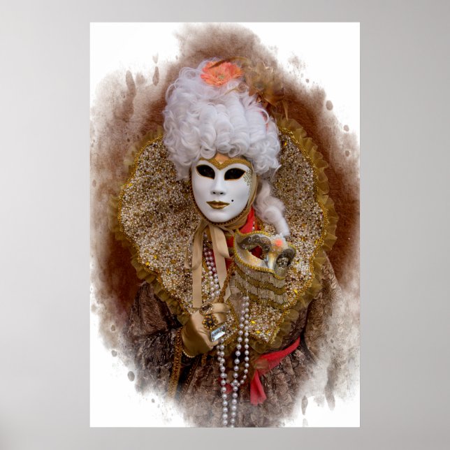 Carnival Costume Porträtt, Venedig Poster (Framsidan)