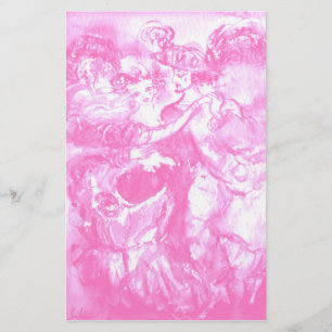 CARNIVAL DANCE ,bright  pink white Brevpapper