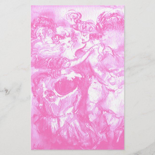 CARNIVAL DANCE ,bright  pink white Brevpapper (Framsida)