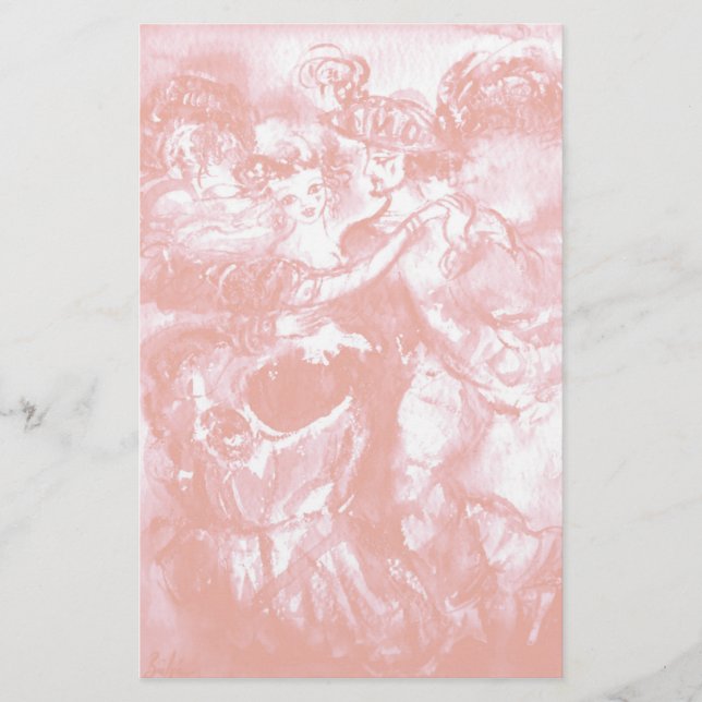 CARNIVAL DANCE,mjuk antikvit rosa Brevpapper (Framsida)
