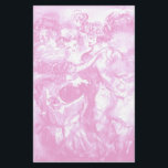 CARNIVAL DANCE , pink white Brevpapper<br><div class="desc">Colorful , whimsical,  vibrant and expressive watercolor painting inspired from Carnival of Venice.</div>