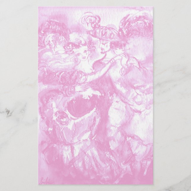 CARNIVAL DANCE , pink white Brevpapper (Framsida)