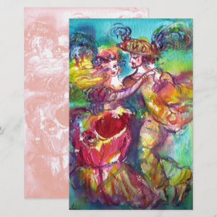 CARNIVAL DANCE,soft antique rosa white Stationery Brevpapper