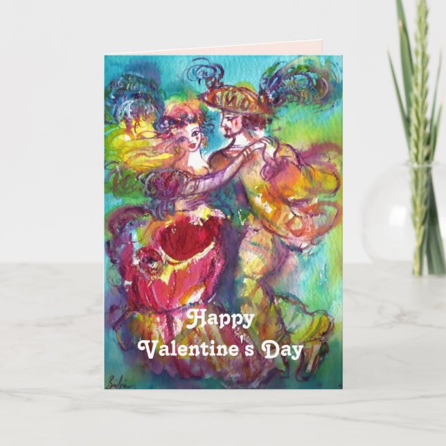 CARNIVAL DANCE Valentine Day Red Heart Vax Seal Helgkort (Framsida)