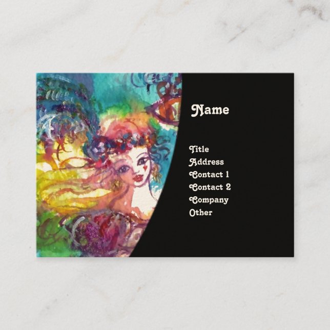 CARNIVAL DANCE / Venetian Masqueraad Boll ,Black Visitkort (Framsida)