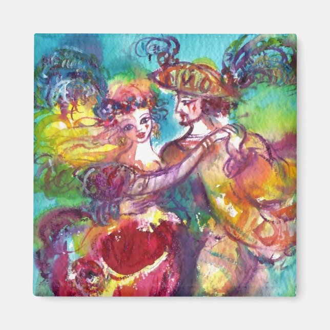 CARNIVAL DANCE Venetian MasqueraBoll Magnet (Framsidan)