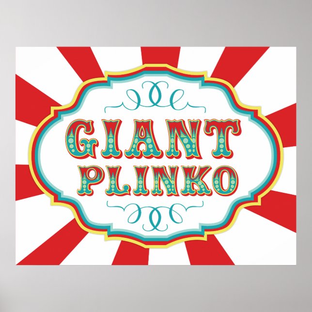 Carnival eller Circus Giant Plinko-tecken Poster (Framsidan)