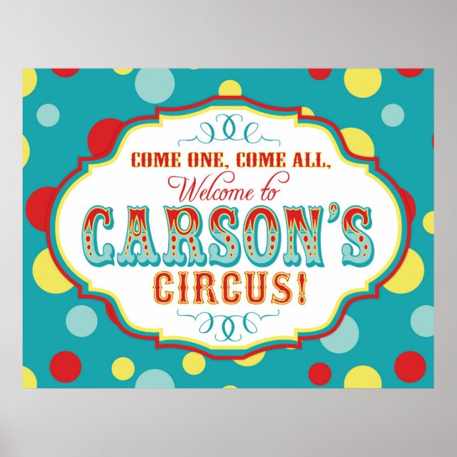 Carnival eller Circus Välkomstskylt Carson Poster (Framsidan)