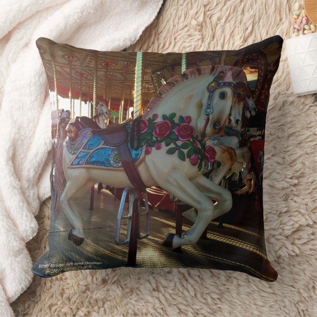 Carnival Fair Carousel Horse Photo Kudde (Filt)