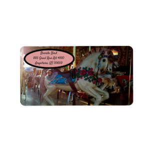 Carnival Fair Carousel Merry-Go-Roung Horse Adressetikett