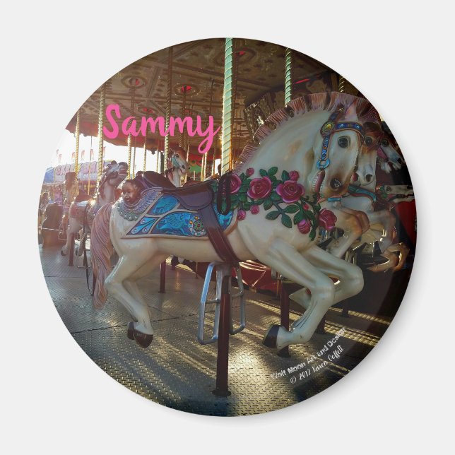 Carnival Fair Carousel Merry-Go-Roung Horse Magnet (Framsidan)