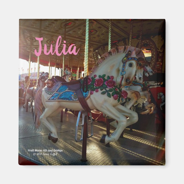 Carnival Fair Carousel Merry-Go-Roung Horse Magnet (Framsidan)