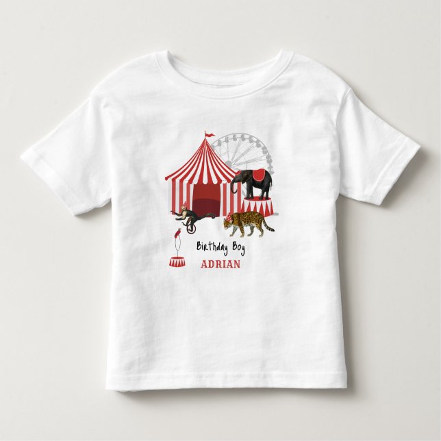 Carnival Festival Big Top Birthday Tema T Shirt (Framsida)