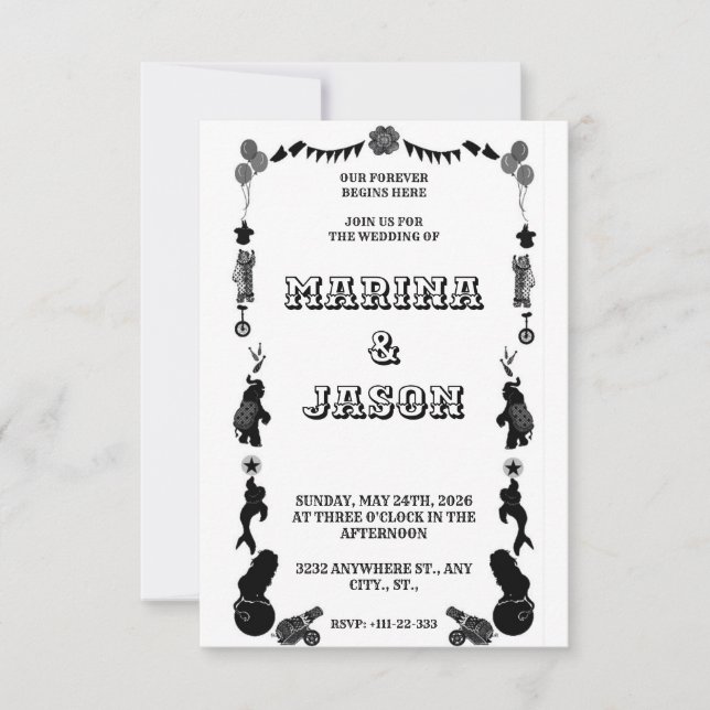 Carnival festival black and white spara datumet (Framsida)