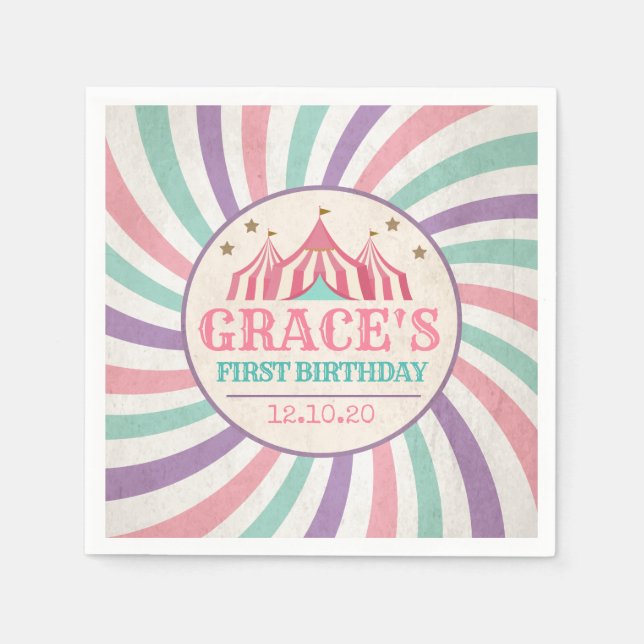 Carnival Födelsedagsfest Napkins Pappersservett (Framsidan)