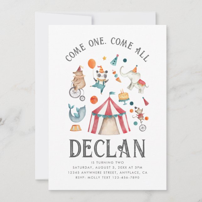 Carnival Födelsedagsinbjudan | Cirkus Födelsedagsf Inbjudningar (Framsida)
