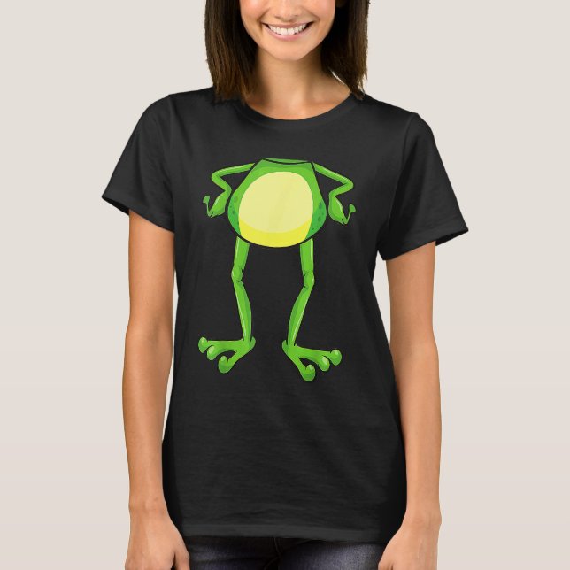 Carnival Frog Costume Fancy Dress  Green T Shirt (Framsida)