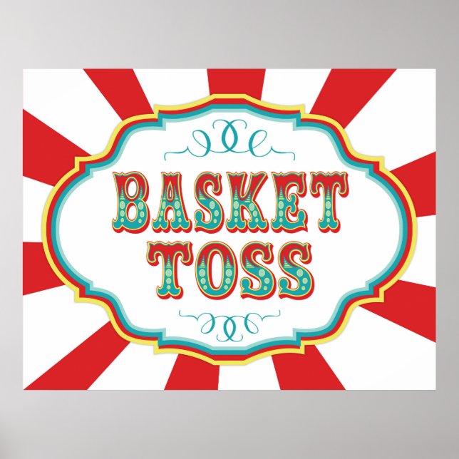 Carnival Game Sign Basket Toss Poster (Framsidan)