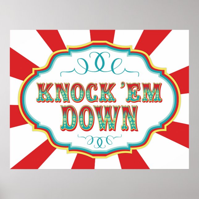 Carnival Game Sign Knock Down Poster (Framsidan)