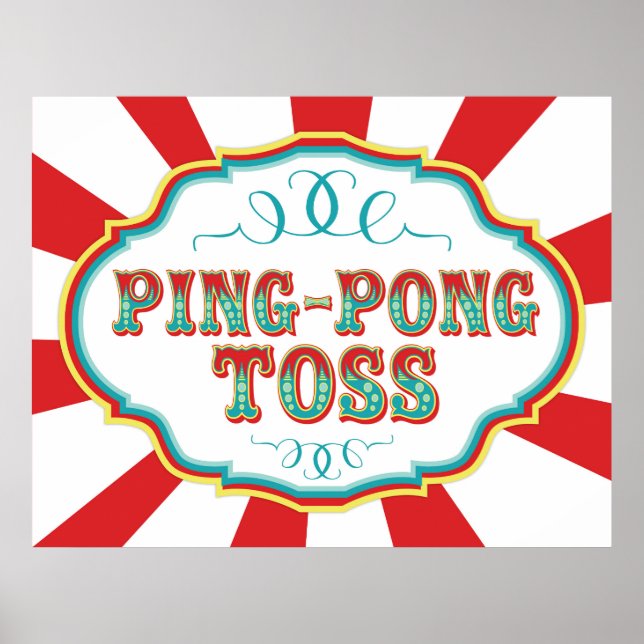 Carnival Game Sign Ping Pong Toss Poster (Framsidan)