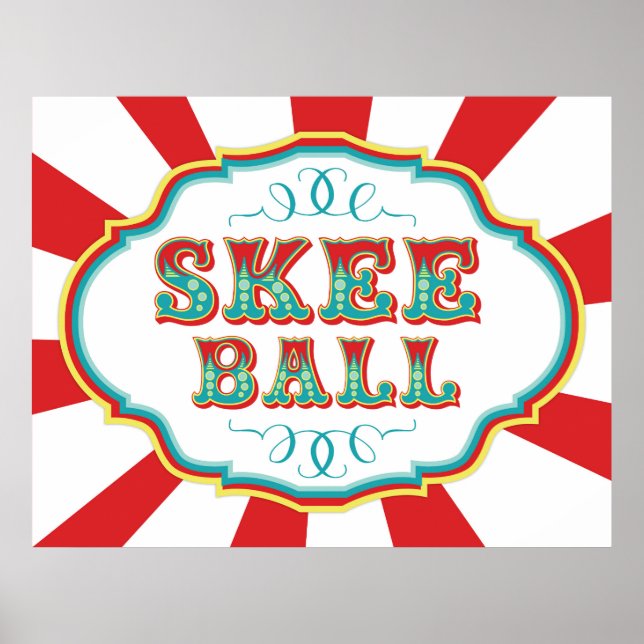 Carnival Game Sign Skee Boll Poster (Framsidan)