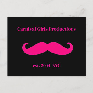 Carnival Girls Productions Mustache Vykort