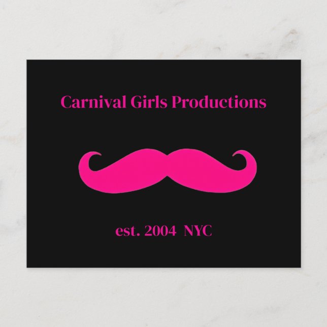 Carnival Girls Productions Mustasch Vykort (Framsida)