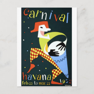 Carnival Havana Cuba Vintage Helgdag Travel Helg Vykort