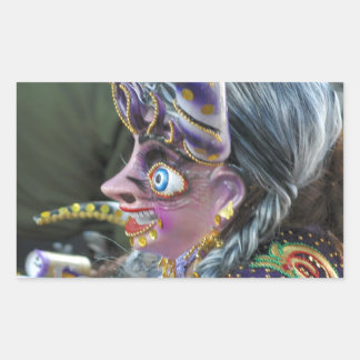 Carnival i Oruro, Bolivia Rektangulärt Klistermärke