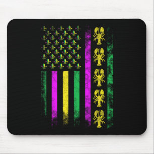 Carnival Mardi Gras Usa American Flagga Kräftor Pa Musmatta