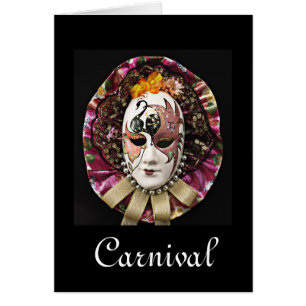 Carnival, Mardis Gras Mask Hälsningskort
