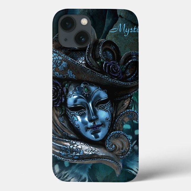 Carnival Mask - Blue Damask iPad Case (Baksida)