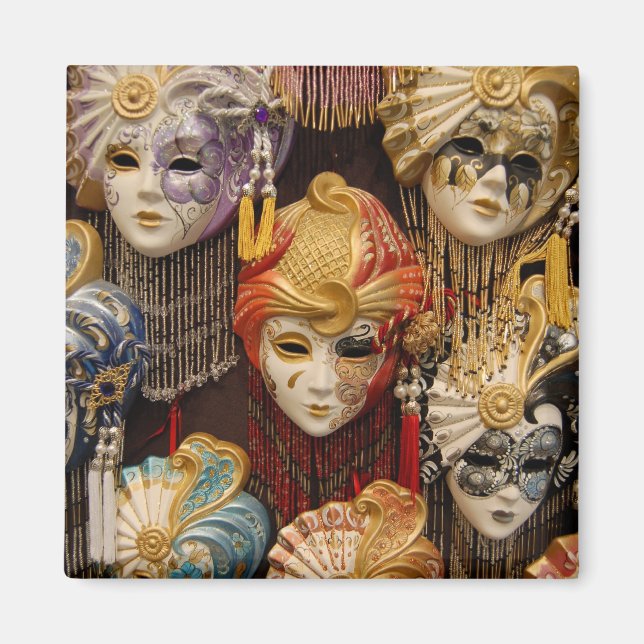 Carnival Mask i Venedig Magnet (Framsidan)