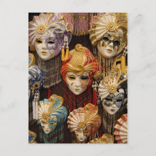 Carnival Mask i Venedigs Italien Vykort