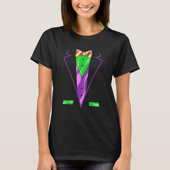 Carnival MasqueraTuxedo Manar Parad Mardi Gras T Shirt (Framsida)