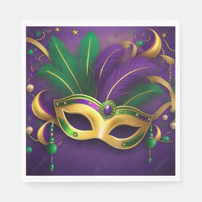 Carnival Napkins - Mardi Gras Festival Pappersservett (Framsidan)