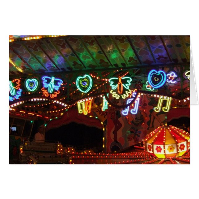 Carnival Neon Hälsningskort (Framsidan Horizontal)