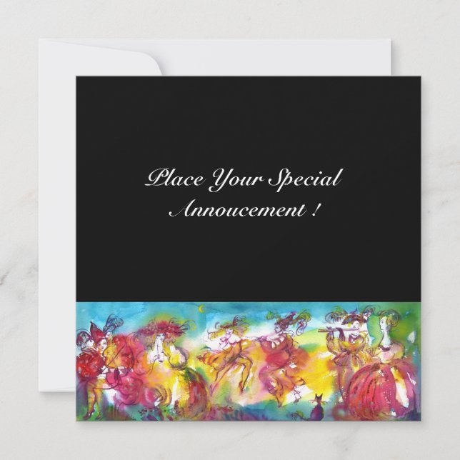 CARNIVAL NIGHT, Mardi Gras Masqureade,Dance,Music Inbjudningar (Framsida)