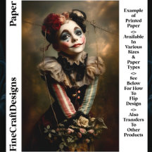 Carnival Noir Circus Cute Girl CN4 Skrapbok Papper