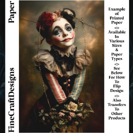 Carnival Noir Circus Cute Girl CN4 Skrapbok Papper