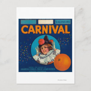 Carnival Orange LabelAnaheim, CA Vykort