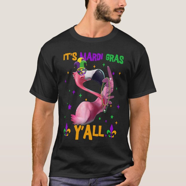Carnival Party  Flamingo Mardi Gras T Shirt (Framsida)