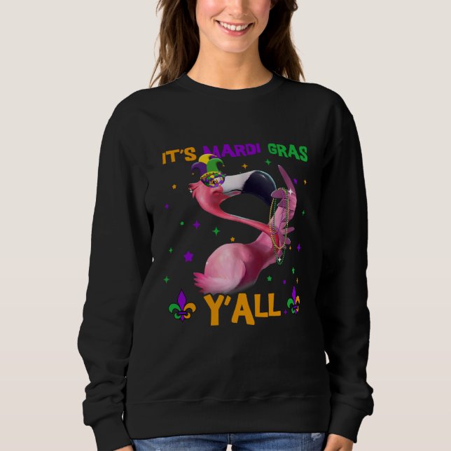 Carnival Party Flamingo Mardi Gras T Shirt (Framsida)