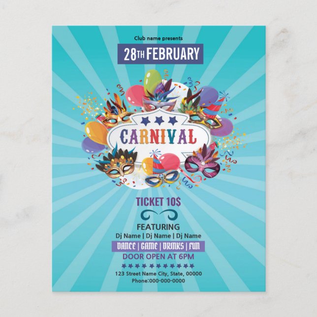 Carnival Party Flyer (Framsidan)
