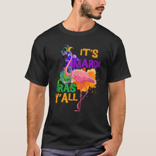 Carnival Party Idea Flamingo Mardi Gras 1 T Shirt (Framsida)