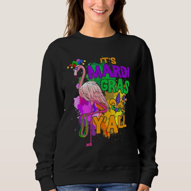 Carnival Party Idea Flamingo Mardi Gras 2 T Shirt (Framsida)