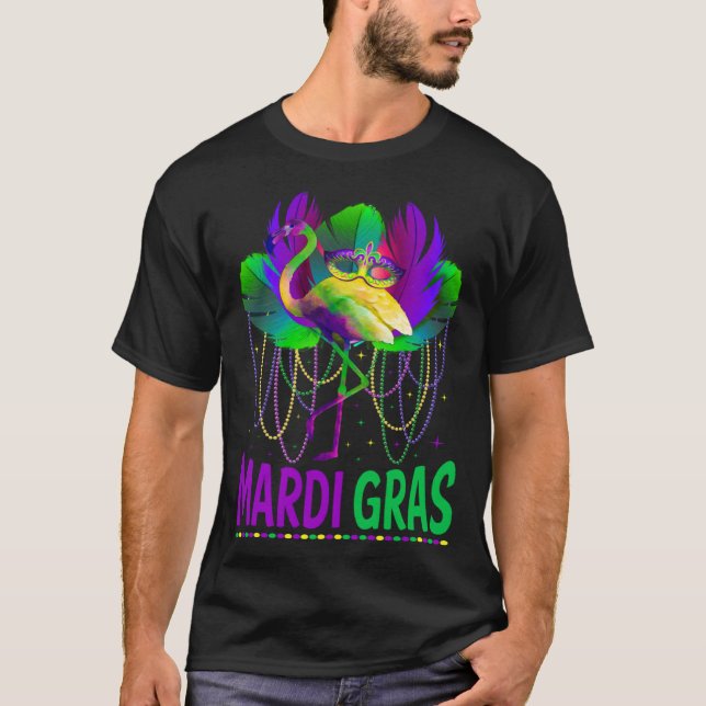 Carnival Party  Idea Flamingo Mardi Gras T Shirt (Framsida)