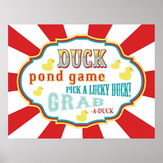 Carnival Sign Anka Pond Game Poster (Framsidan)