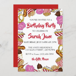 Carnival State Fair Mat Födelsedagsfest Inbjudningar